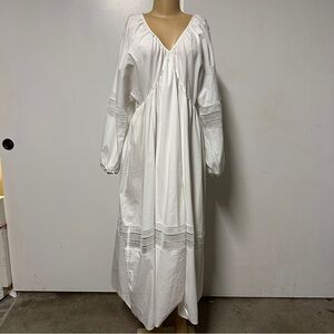Nocturne white oversized lace Cotton folklore dress size 1